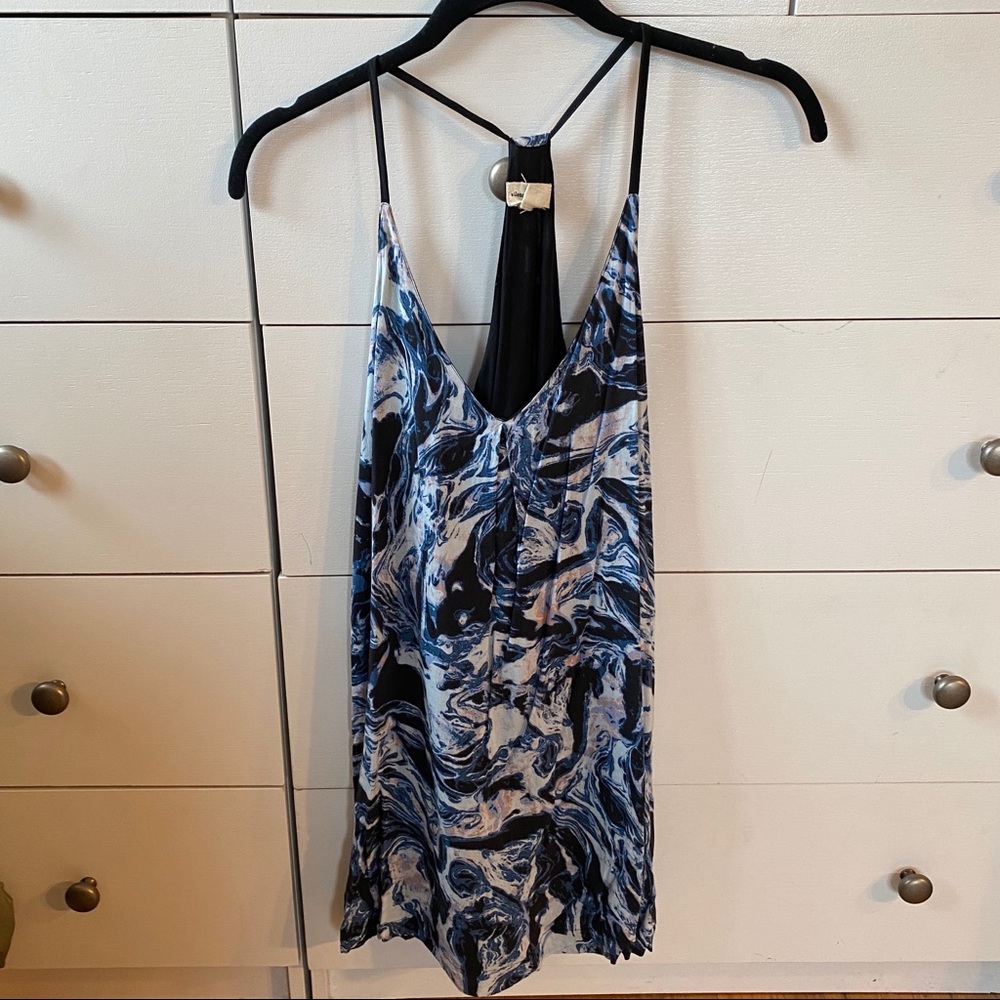 Marbled Swirl Print Mini Dress